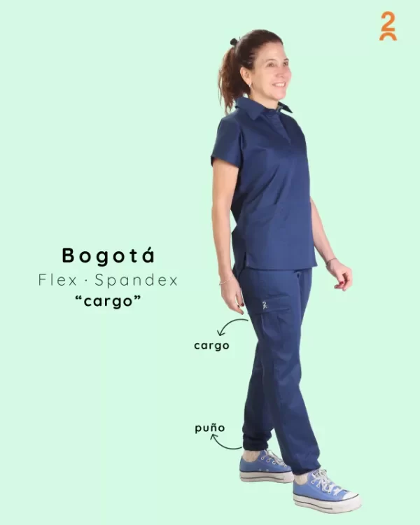 Producto - BOGOTÁ FLEX SPANDEX Azul con detalle verde manzana
