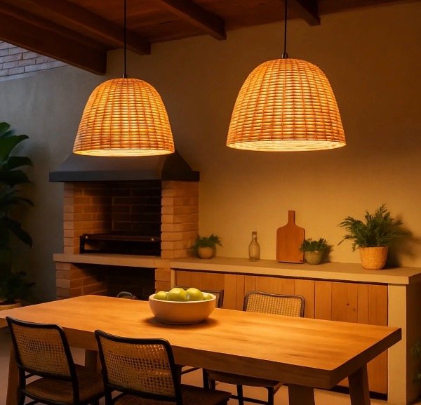 Producto - Lampara de mimbre 30x20 cm