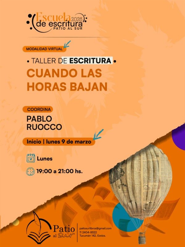Producto - TALLER DE ESCRITURA: CUANDO LAS HORAS BAJAN