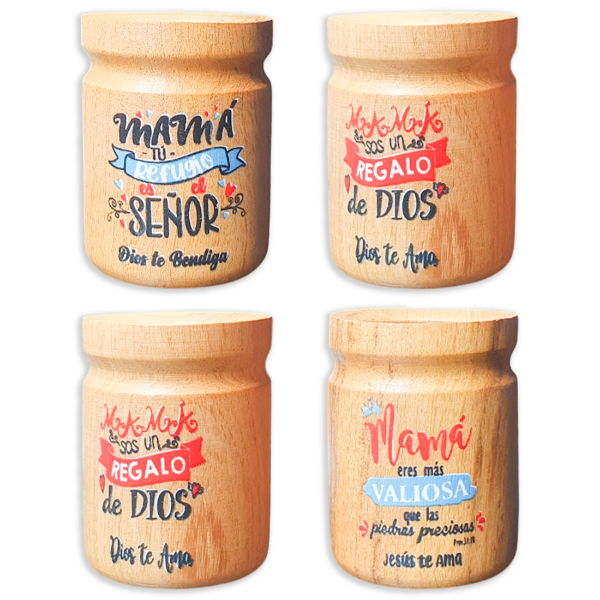 Producto - Mate De Madera Calden Recto Full Color (DÍA DE LA MADRE) - (PACK X4 UNIDADES)