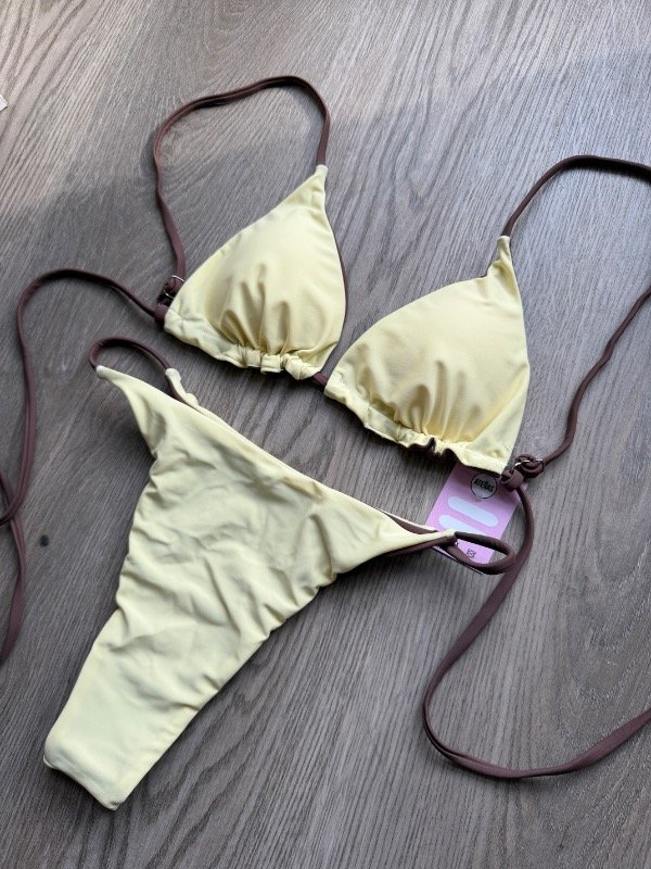 Producto - Bikini Poznan amarilla y chocolate - 2
