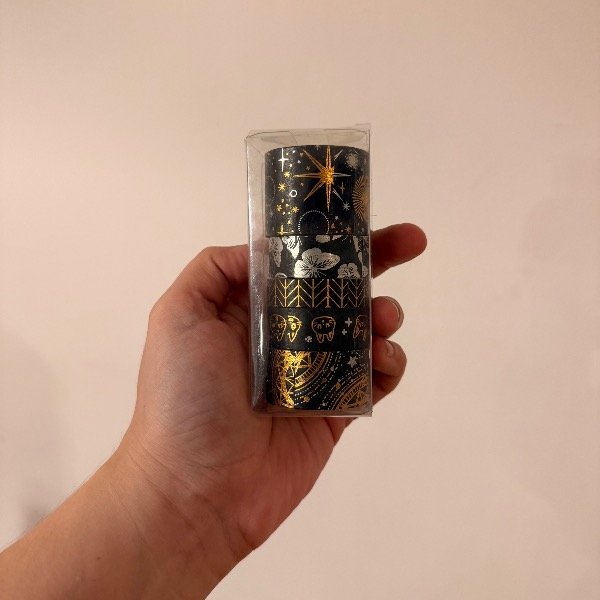 Producto - Cinta Washi Tape x 6 unidades dorado y negro