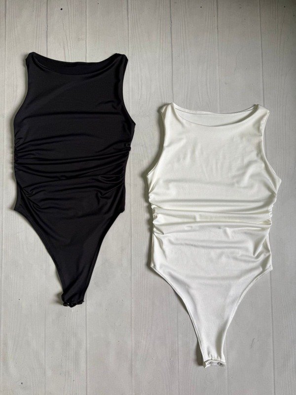 Producto - [6804] Body halter fruncido laterales microfibra