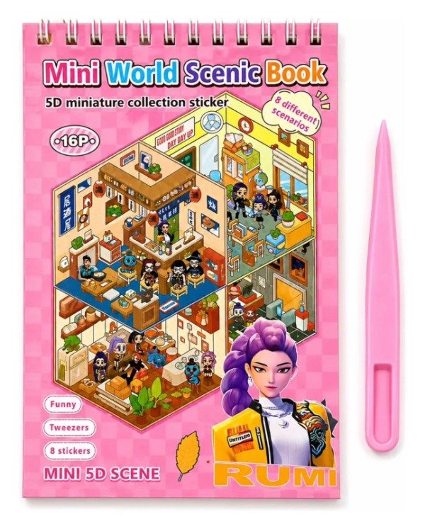 Producto - Libro de sticker ambientes 3D Guerreras Kpop