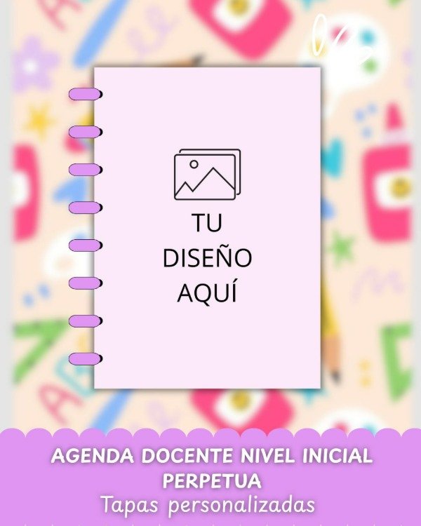Producto - AGENDA DOCENTE NIVEL INICIAL PERPETUA - minimalista (tapas personalizadas)