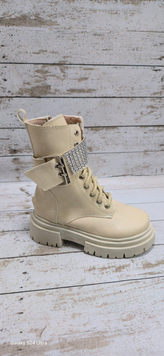 Producto - borcego niños strass con hebilla natural del 27 al 36 - 1