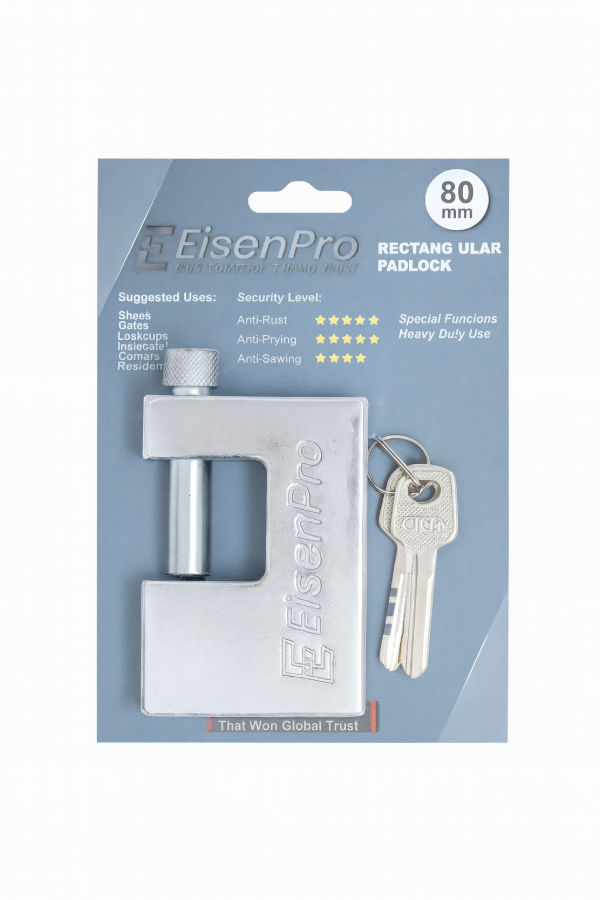 Producto - Candado Rectangular Horizontal 70 80 y 90mm EisenPro Con 2 Llaves Seguridad Alta