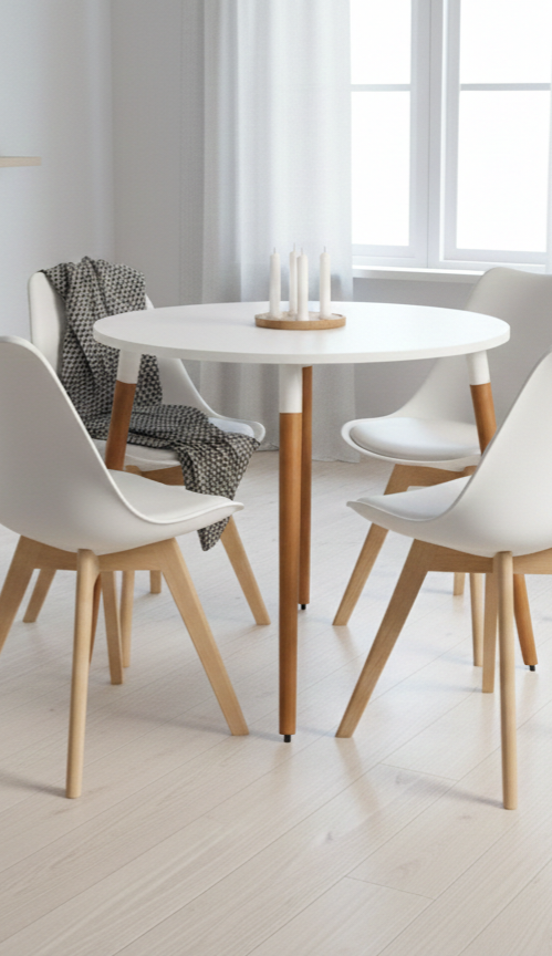 Producto - Mesa redonda tapa laqueada 90cm