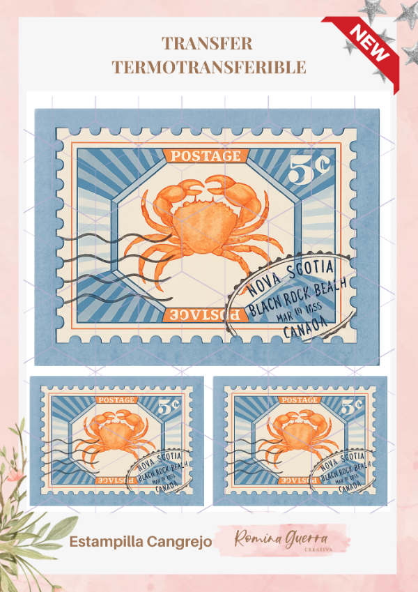 Producto - Transfer termotransferible - Estampilla cangrejo