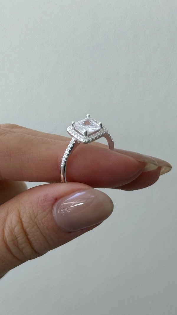 Producto - Anillo Miss diana cuadrado XL 18mm P925 - 2
