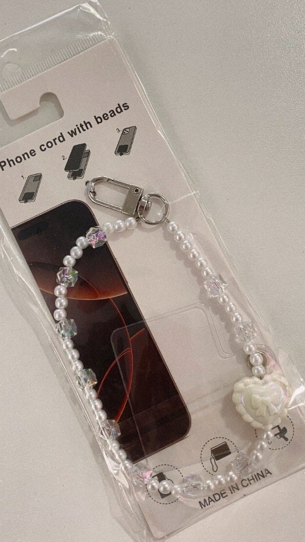 Producto - Strap phone o llavero Pearl. Corazon
