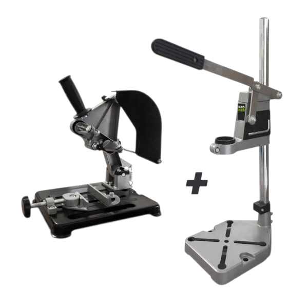 Producto - H1718 Combo Soporte Taladro 10mm y Soporte Amoladora 115mm Apto Banco