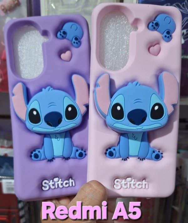 Producto - Fundas silicona popsocket Stich. Redmi A5-Poco C71