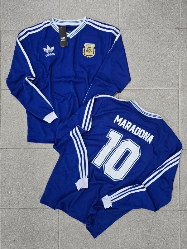 Producto - Camiseta Selección Argentina Retro Maradona Mundial 1990 Mangas Largas