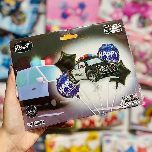 Producto - Set de globos AUTO DE POLICÍA 5 pcs
