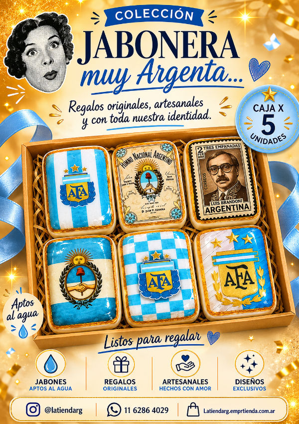 Producto - Caja de Jabon x 5 unidades. Diseños muy Argenta - 0