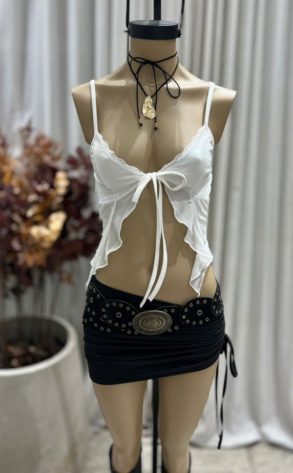 Producto - TOP PICOS TULL BLANCO