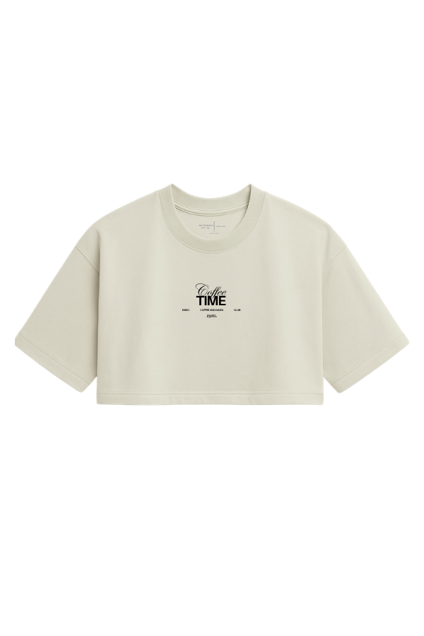 Producto - Remera Crop Top CoffeeTime Beige