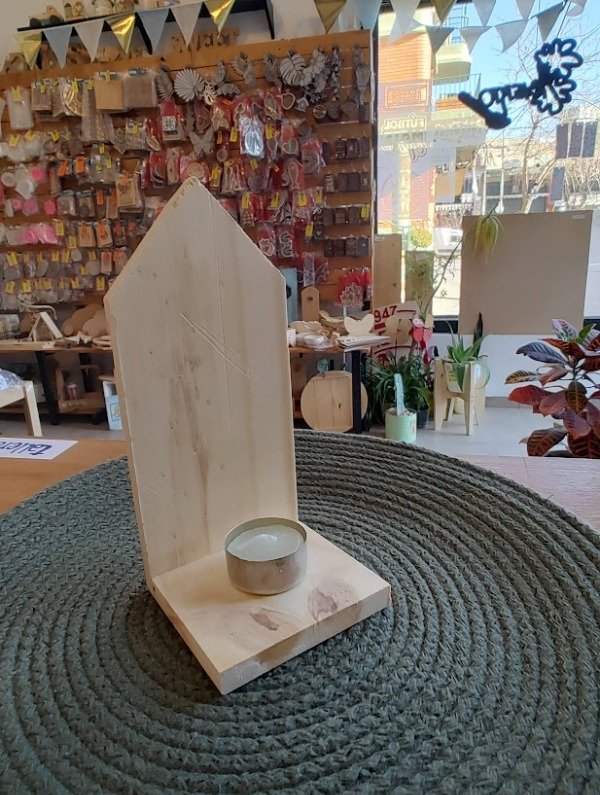 Producto - porta velas casita 16x8cm