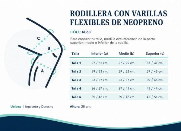 Producto - Rodillera con Varillas Laterales Flexibles - 1