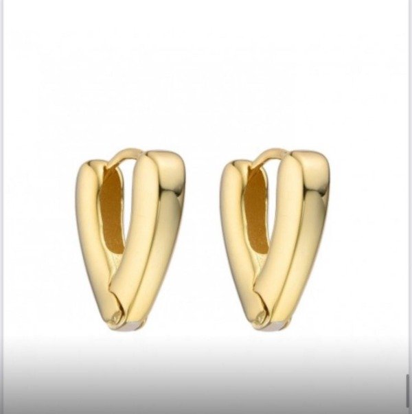 Producto - Argollitas en V lisas Plata-925. Par