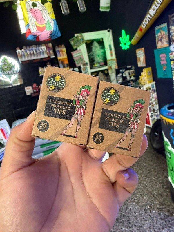 Producto - TIPS ZEUS FILTROS ARMADOS PRE ROLLED UNBLEACHED - SIN SABOR