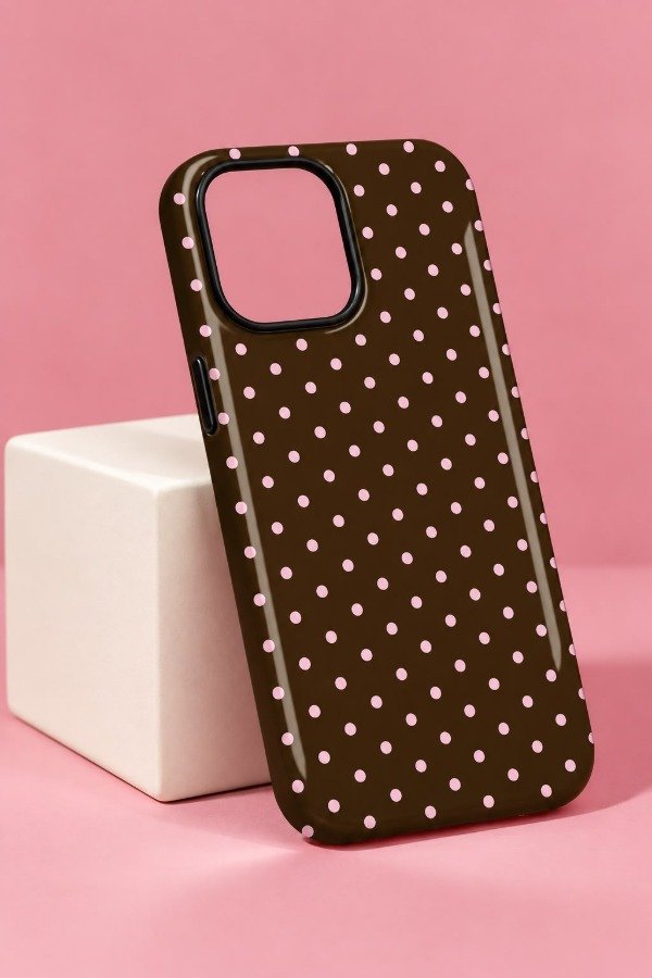 Producto - Case super reforzada lunares choco