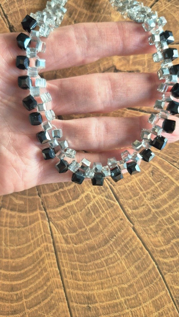 Producto - Collar Cubico Plata y Negro - 7