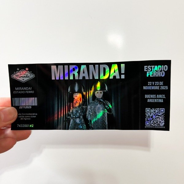 Producto - Entradas de recuerdo 14x6 HOLOGRAFICAS - MIRANDA! Ferro (Diseño 2)