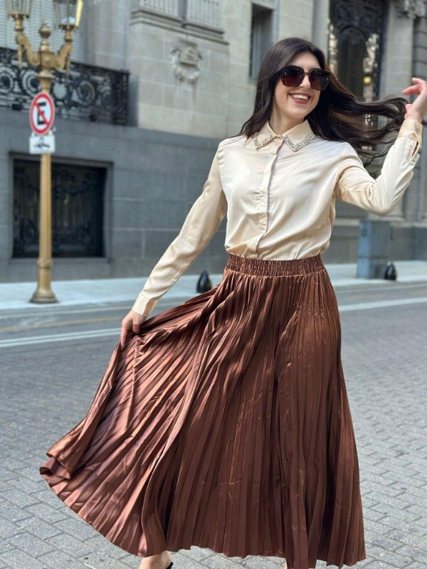 Producto - Pollera plisada seda