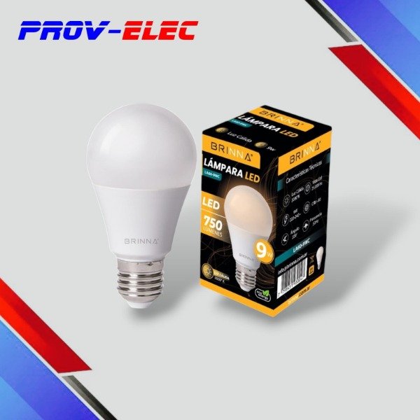 Producto - FOCO LAMPARA LED A60 BRINNA 9W BLANCO CALIDO