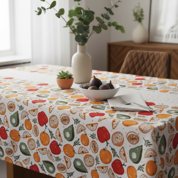 Producto - Mantel Rectangular Poliéster "Frutas" 150 x 250 cm