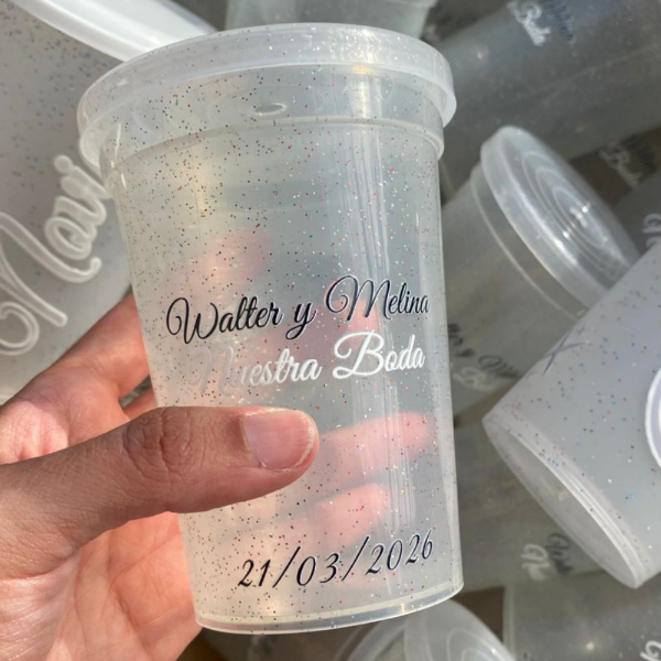 Producto - Vaso Glitter 330ml x 10 personalizados