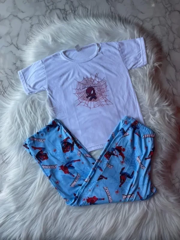 Producto - Pijama Spiderman celeste manga corta niños