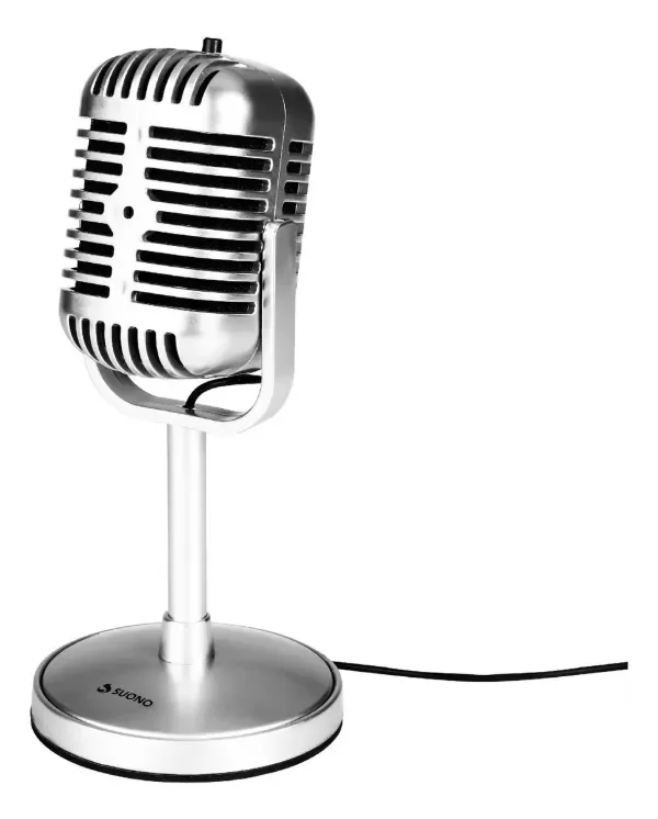 Producto - Microfono Retro Vintage Pc Grabacion Estudio Mini Plug 3.5mm Color Plateado