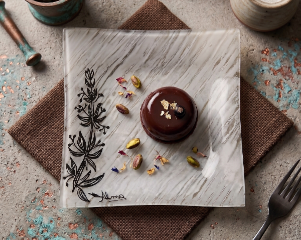 Producto - LINEA BOTÁNICA - PLATO DE POSTRE CUADRADO - 0