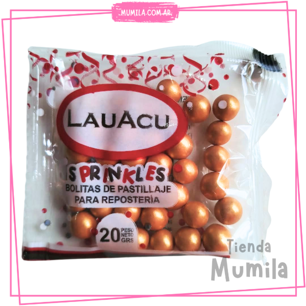Producto - Perlas dorado grande x20gr LAUACU
