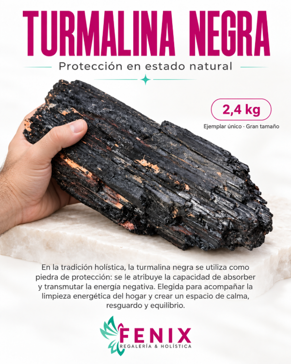 Producto - Turmalina Negra en Bruto Ejemplar Único (23 x 13 x 8 cm)