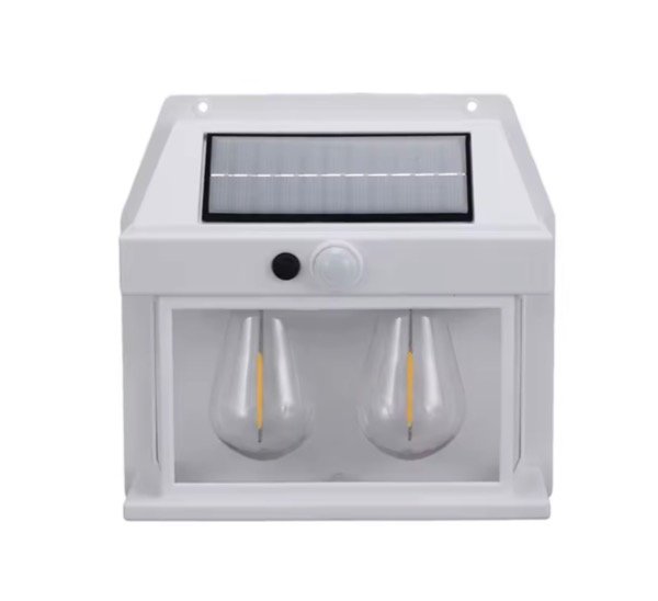 Producto - Lampara Aplique Led Solar Calida Sensor Vintage Foco Bk888-2 BLANCO