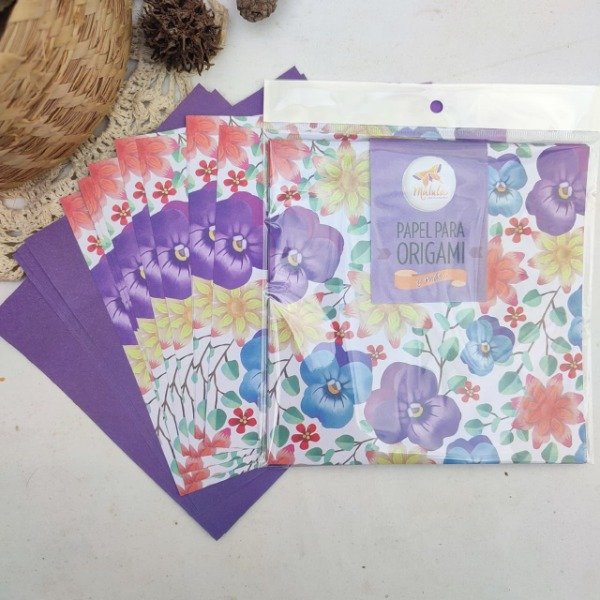 Producto - Flores tropical-violeta 15x15 bifaz 20 papeles