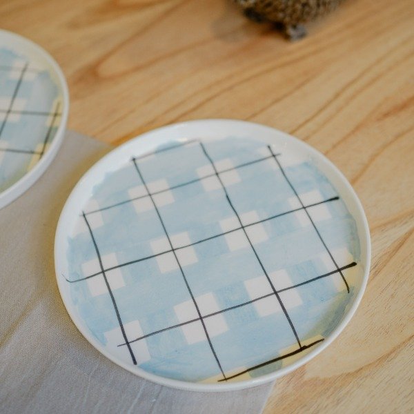 Producto - Plato cuadrille celeste