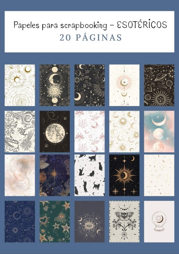 Producto - Pack de Papeles para Scrapbooking ESOTÉRICOS