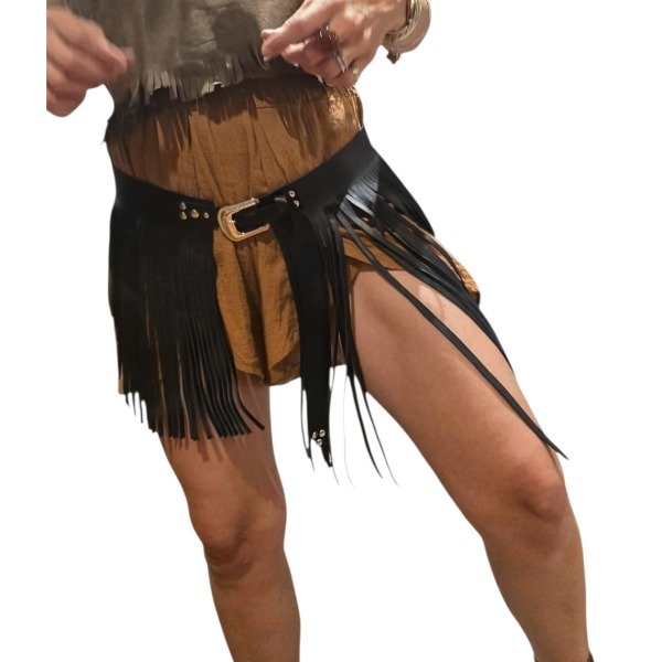 Producto - Cinturón de cuero y flecos HULA