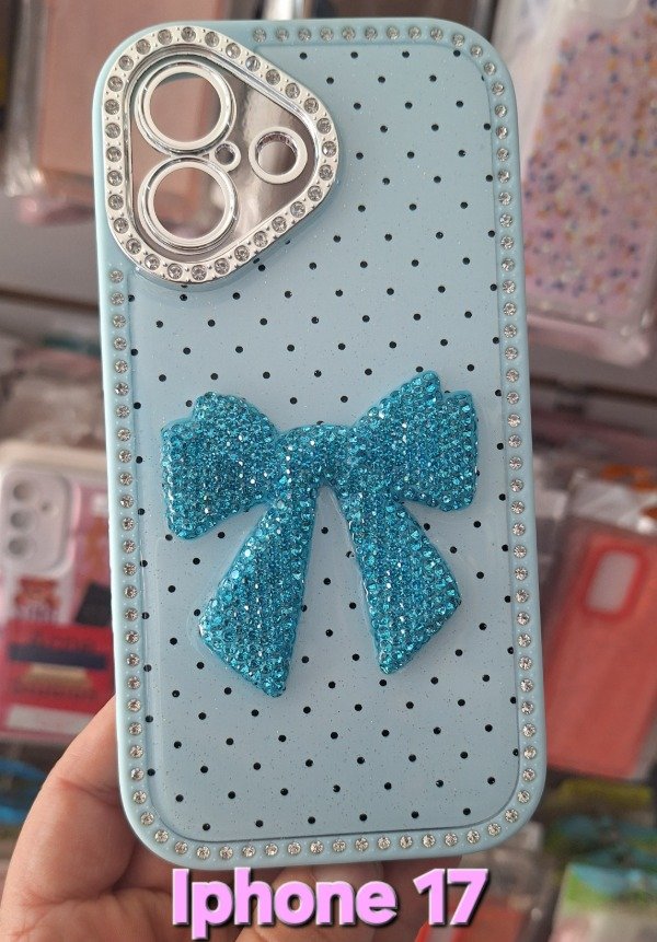 Producto - Fundas diseño strass con moño glitter. IPhone 17