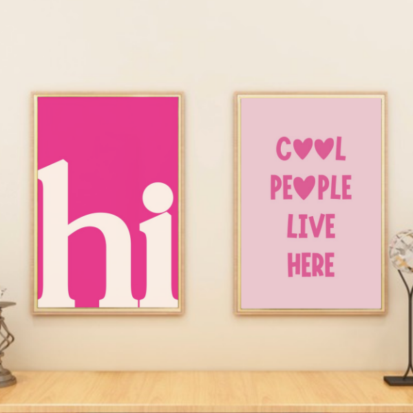 Producto - Set de 2 laminas - Hi y cool people - Imagenes imprimibles - LAM47