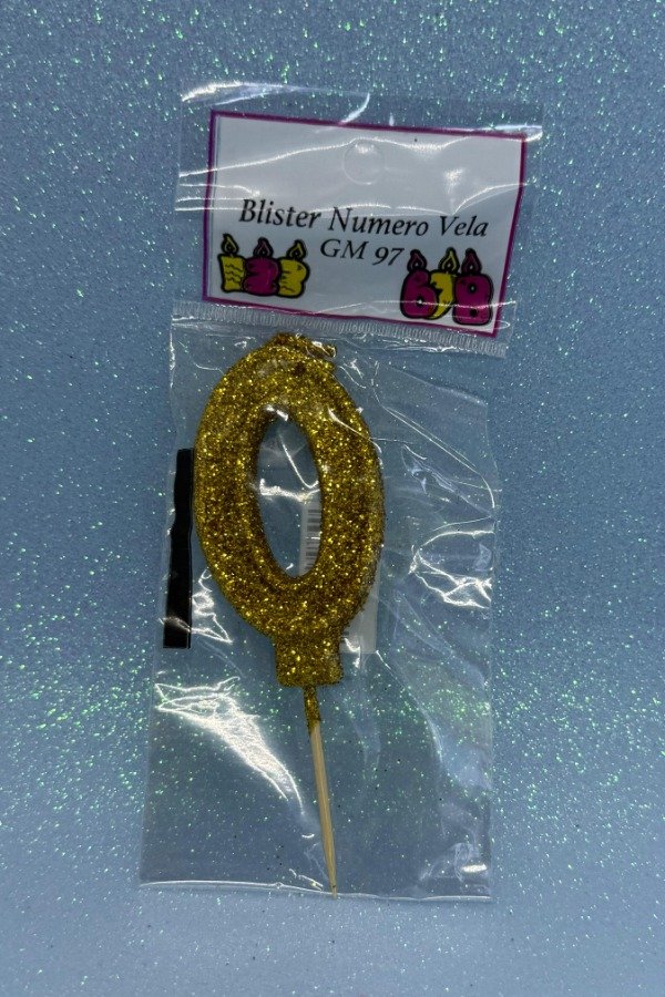 Producto - VELA DE NUMERO CON GLITTER DORADO