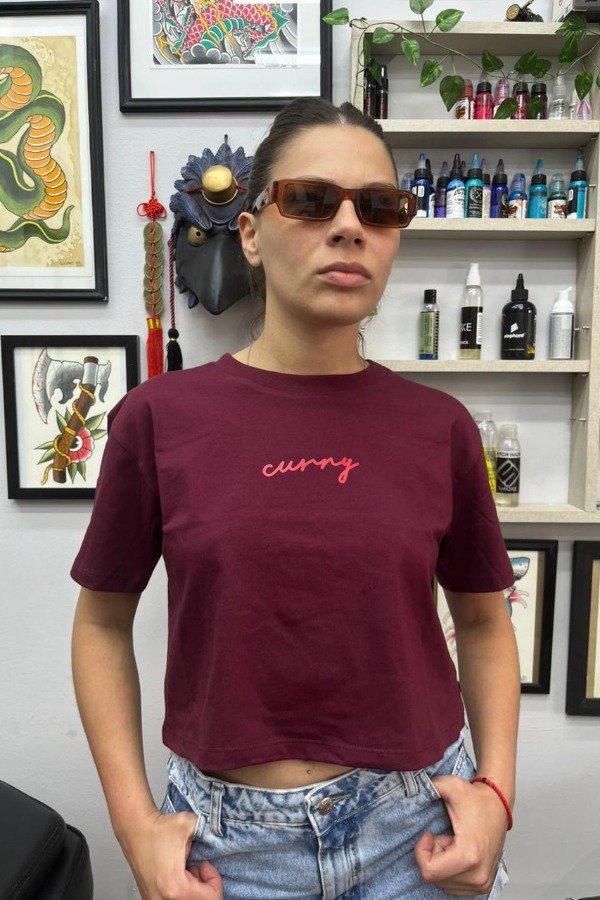 Producto - CROP TOP CURRY VIBE bordo rojo