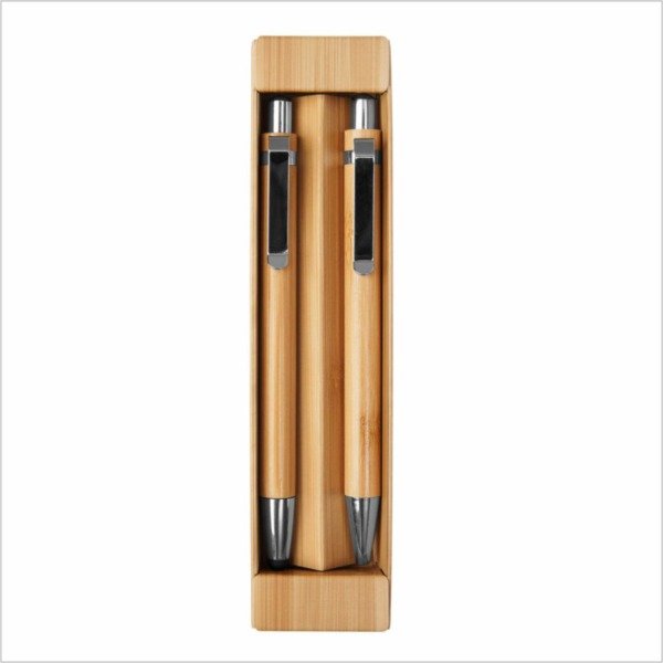 Producto - Set de Bolígrafo TOUCH y lápiz mecánico de bamboo. VG