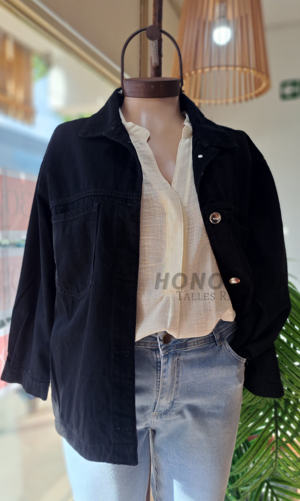 Producto - Camisaco de Jean Negro - 3