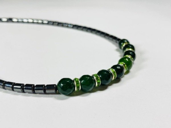 Producto - Gargantilla hematite strass verde